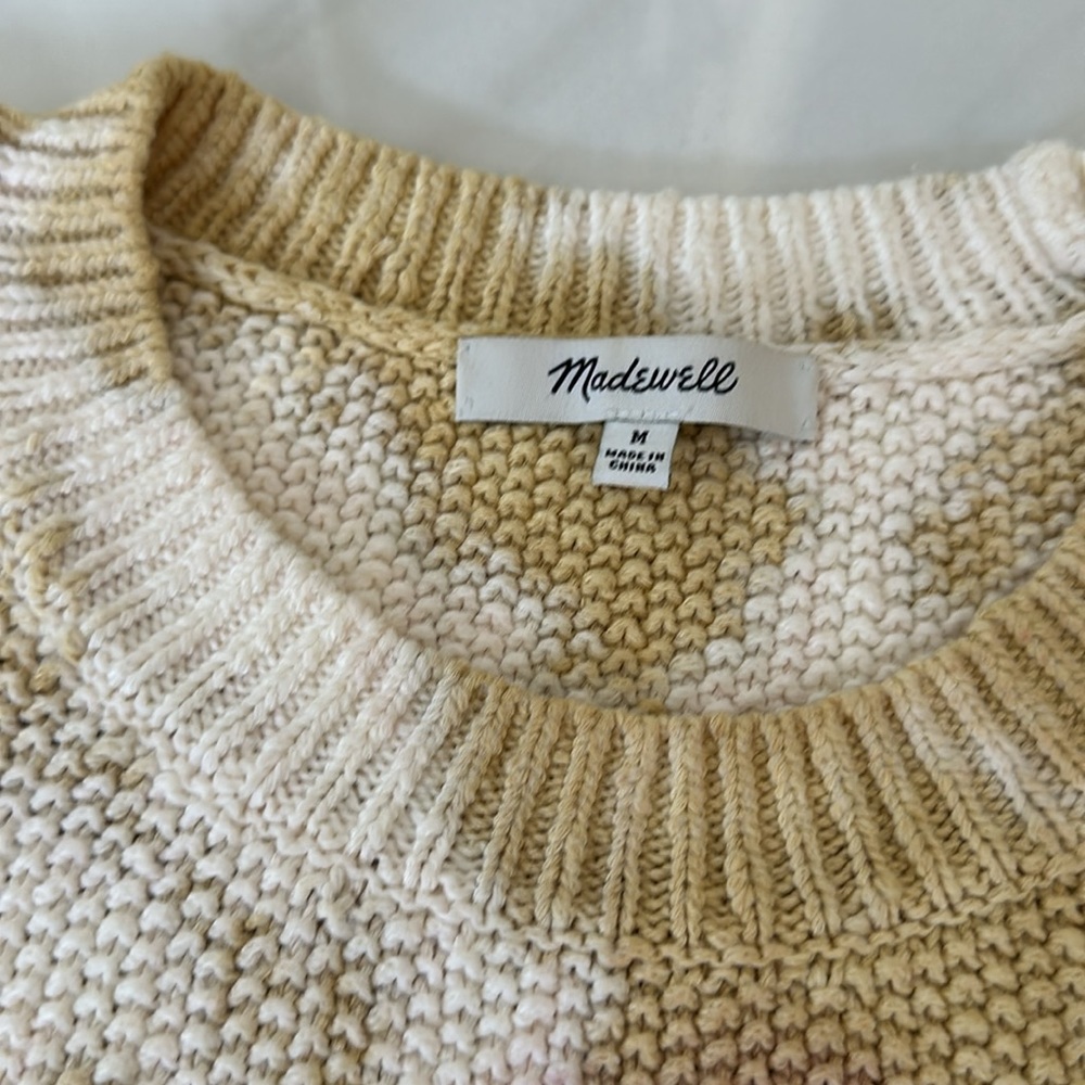 MADEWELL COTTON TYE DYE SWEATER MEDIUM
